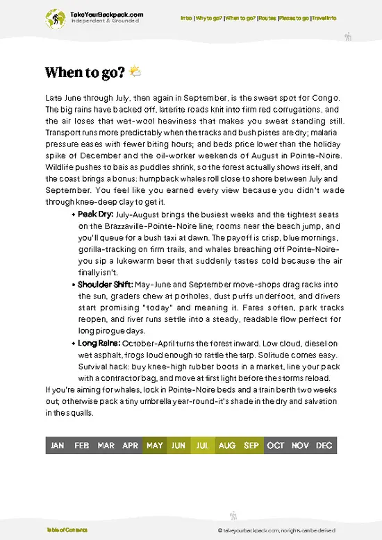 example page 3 from our offline Travel Guide for Republic of the Congo